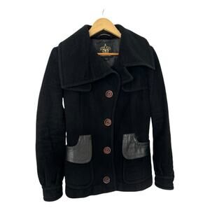 Mackage Women’s Coat Black Size Small Cashmere Leather Wool